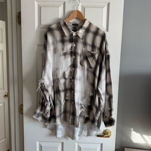 R13 Shredded Seam Drop Neck Shirt